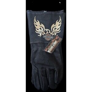 Licensed*Harley Davidson Motorcycle*Gauntlet * Welding Gloves *LEATHER *Eagle *L